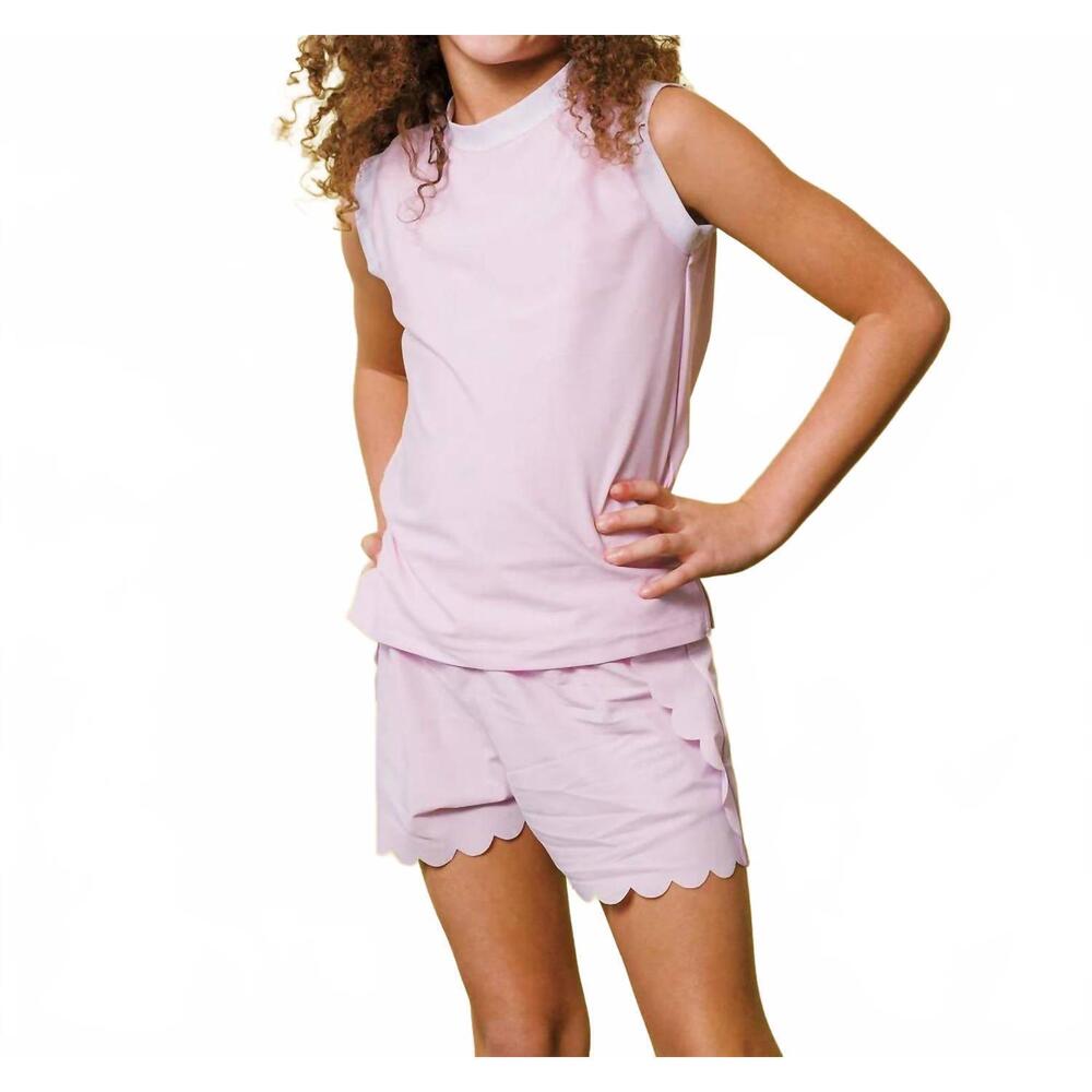 NEW COURTSIDE KIDS scalloped hem short in lavender